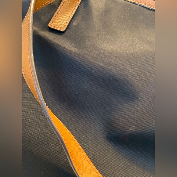 MICHAEL KORS Saffiano Leather Trimmed Nylon Large Shoulder Bag Black Tan - Picture 15 of 15